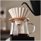Ceramic Coffee Dripper Pour Over Maker Set With Glass Share Pot Brewing Kit For Home Cafe Accessories(WHITE) - Image 2