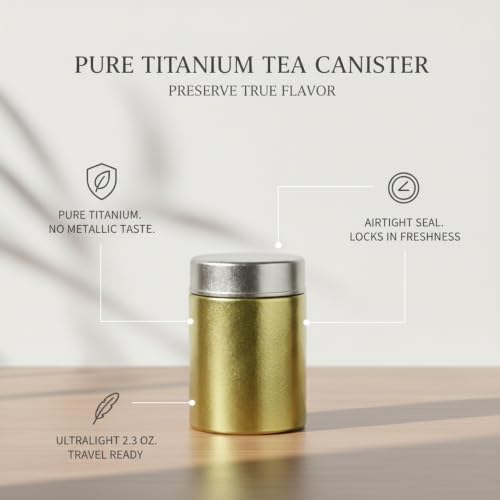 Pure Titanium Tea Canister, Metal Food Storage Container for Loose Leaf Tea and Tea Bags, 9.5 fl oz Jar for Home or Travel (1 PC) - Image 5