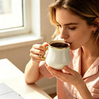Espresso Cups with Saucers, Ceramic Coffee Cup Set of 4, 8 OZ Turkish Coffee Cup Set, Elegant Coffee Cup Gift for Double Shot, Latte, Cafe Mocha and Tea, Dishwasher & Microwave Safe - Image 6