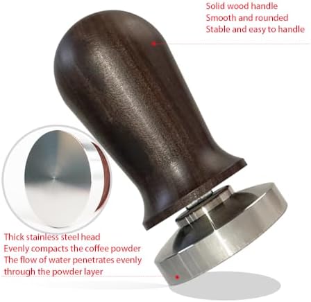 58mm Coffee Tamper – Professional Barista Accessories, Stainless Steel Base, Ergonomic Walnut Wood Handle, Calibrated Spring-Loaded Design for Espresso Lovers (Coffee Tamper, 58mm) - Image 6