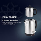 Ethniq TeaVibe Electric Turkish Tea Maker - Stainless Steel 120V Double Pot Kettle & Infuser, Boil-Dry Protection, Auto Shut-Off & Keep Warm Function, 1.7L Kettle + 1L Teapot Capacity - Image 2