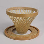 Bamboo Pour Over Coffee Dripper, Hand Drip Coffee Cone Filter, with Fixed Tray, Reusable Pourover Coffee Brewer, for Filter Coffee - Brews 1-3 Cups by Unknown