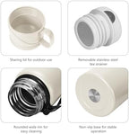 1000 ml Double wall vacuum Leakproof stainless steel wide mouth insulated water bottle,tea tumbler with tea strainer,cup and lid; travel coffee thermoses hot drinks,cold thermal flask - Image 3