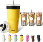 BABLOV GO-PAL 30oz Insulated Coffee Tumbler with Straw Ice Coffee Cup by bablov