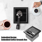 SANTOW Bottomless Knock Box Chute, Open Bottom Knock Box Chute, Built-in Desktop Waste Bucket, 3.2L Stainless Steel Bottomless Knocking Residue Box for Home, Cafe, Restaurant and Hotel Use - Image 6