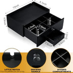 Cinnvoice Tea Bag Organizer Wooden Tea Storage Box, Black - Image 3
