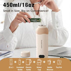 Travel Electric Tea Kettle 316 Stainless Steel, Small Portable Hot Water Kettle with 6 Temperature Control & Automatic Shut Off, 450mL Cute Tea Pot - Image 4