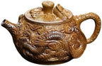 Tea Kettle Creative Chinese Hand-Carved Dragon Teapot Tea Art Retro Tea Maker Ceramic Tea Infuser by Unknown