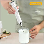 Electric Milk Frother Frothing Machine Handheld Frother High Speed ​​Drink Blender Coffee Frothing Wand 3 in 1 Portable Rechargeable(Black) - Image 3