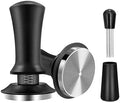 Coffee Tamper Spring Espresso Tamper 51mm 53mm 58mm Coffee Tampers And Coffee Stirrer Stainless Steel Tampers Coffee Accessories(58mm,Black-2Pcs) by Unknown