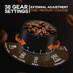 Burr Coffee Grinder - Portable Espresso Grinder for Travel, Camping - Image 4
