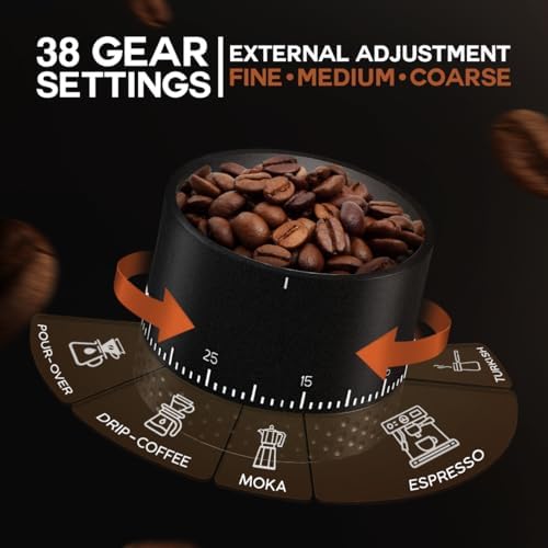 Burr Coffee Grinder - Portable Espresso Grinder for Travel, Camping - Image 4
