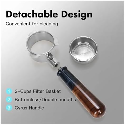 54mm Naked Coffee Bottomless Portafilter, Compatible With AliKisscafe, Compatible With 870, 878, Espresso Machine Accessory Barista Tool(M10 Black Cyrus) - Image 5