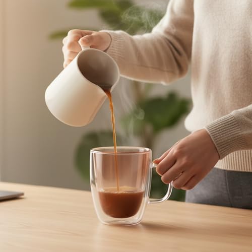 12oz Double Wall Glass Coffee Mugs, Set of 4 - Image 3