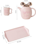 Water Pitcher Ceramic Water Set Tea Set Living Room Water Cup Coffee Cup Home Cup Set new Elegant Tea Set Water Jug(White) - Image 2