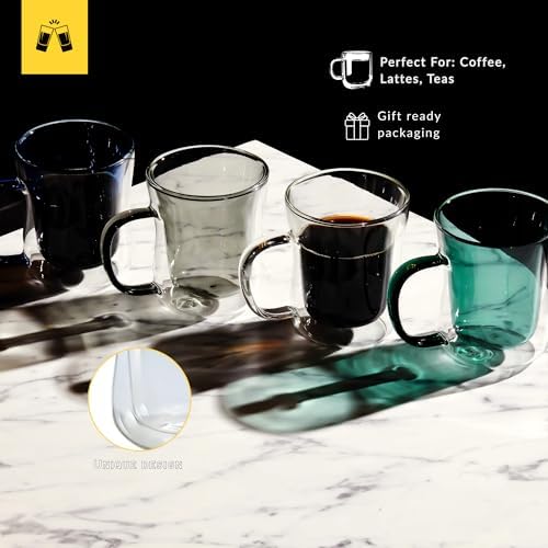 LEMONSODA Double Walled Colored Insulated Coffee Mugs, 10oz, Set of 4 - Image 4