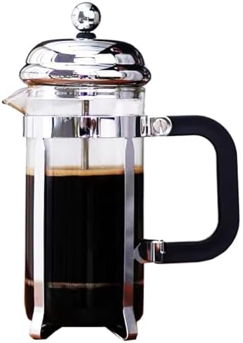 French Press Coffee Maker With 3 Filters Stainless Steel Coffee And Tea Maker,heat Resistant Borosilicate Glass Coffee Press, Multifunction Brewed Coffee Pot For Camping(/Silver A,800ml) by GIZNXBA