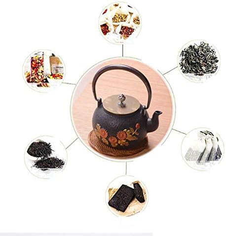 Classic tea kettle, Cast Iron Teapot,Cast Iron Tea Pot, Japanese Tetsubin Tea Kettle Durable Cast Iron Teapot with Fully Enameled Interior (1200ml), Black - Image 4