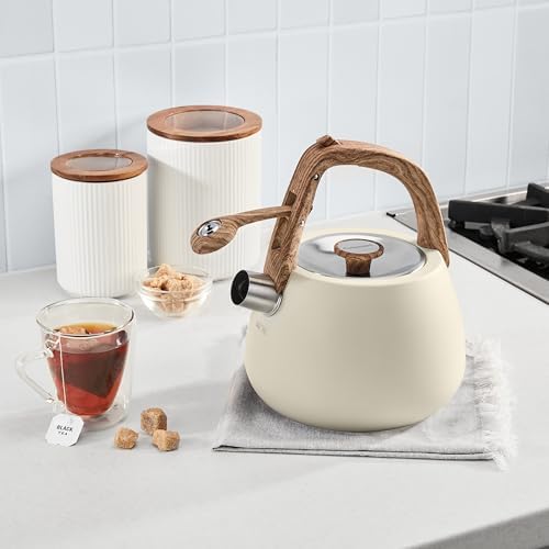 Cuisinart® Sweet Retreat 2 Qt. Tea Kettle - Matte Cream (Wood Finish Handle) - Image 4