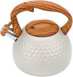 3.2Qt Stainless Steel Whistling Tea Kettle Stovetop, Cream by FOEDO