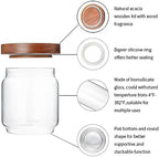 15 OZ Glass Jars with Airtight Acacia Wood Lids, 4 PCS - Image 4
