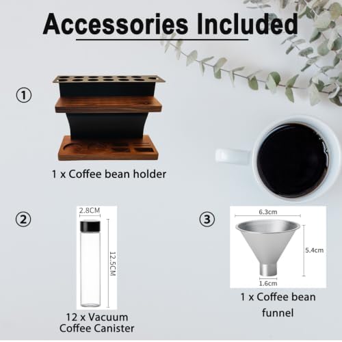8-Piece Vacuum Coffee Canister Set (2-Layer Stand) – Airtight Jars + Funnel for Coffee Enthusiasts & Cafés | Fresh Bean/Tea Storage for Kitchen Countertops - Image 6