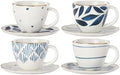 Lenox Porcelain Blue Bay 4-Piece Espresso Cup & Saucer Set, 2.45 LB by Lenox