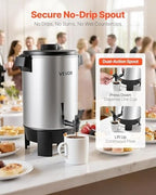 VEVOR Commercial Coffee Urn, 30 Cup 4.5 L Hot Beverage Dispenser with Dripless Faucet, Quick-Brewing Commercial Coffee Maker, Automatic Temperature Control, for Catering, Party, Church & Restaurant - Image 5