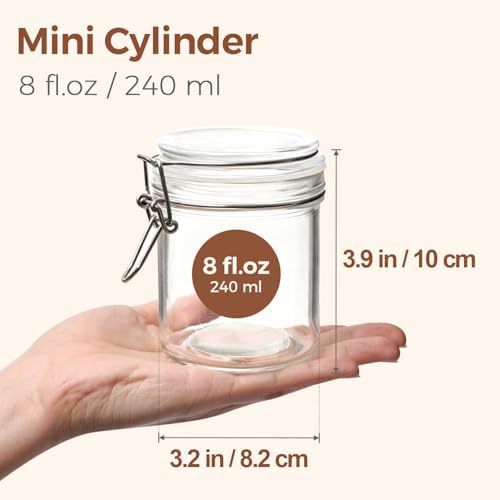 ComSaf Small Mason Glass Jars with Airtight Lids 8 oz 6 Pack Pantry - Image 2