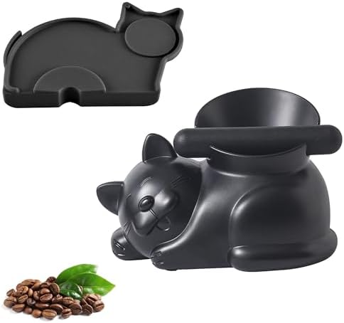 Cute Cat Coffee Knock Box Espresso Machine Accessories Small Coffee Dump Bin for Home and Office (Knock Box and Tamper Mat) by Unknown