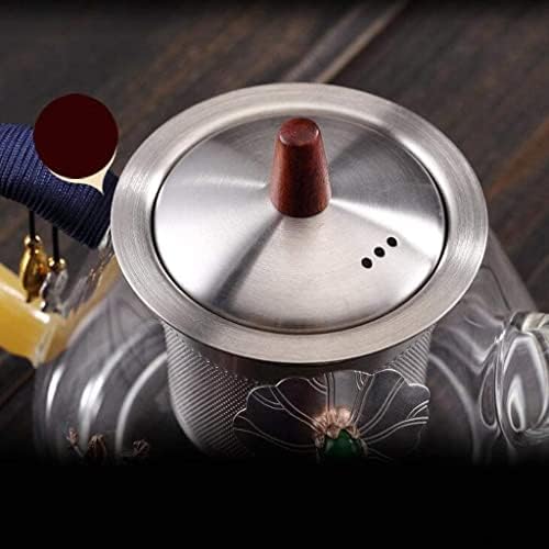 Habiba Tea Kettle Creative Small Teapot Transparent Glass Tea Kettle with Stainless Steel Infuser Hilter, Brewing Container for Home Office Household - Image 6