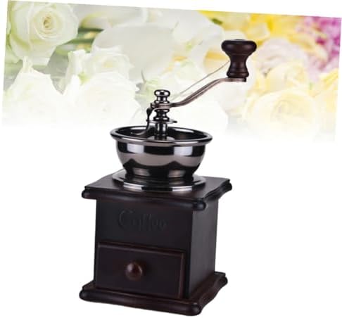 Vintage Style Manual Coffee Grinder Wooden Burr Mill Hand Coffee Beans Grinding Machine with Ceramic Burr for Home Use Dark Brown - Image 7