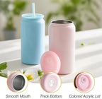 Stainless Steel Cups with Lids and Straws, 16 oz, 6 Pcs, Bright Color - Image 6