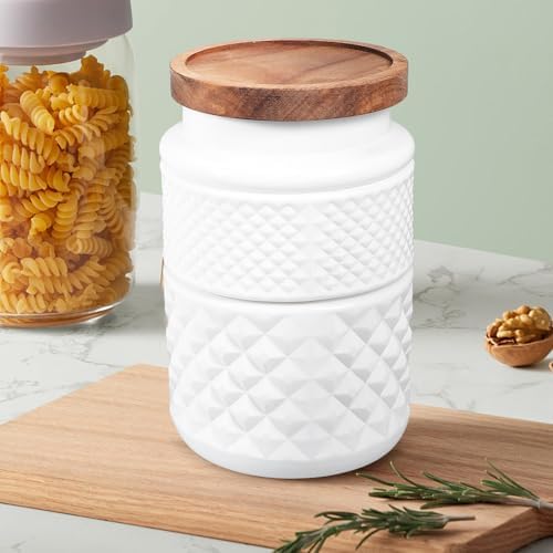 2 Pack Glass Tea Canisters with Wood Lids, 1800ml Food Storage Jars - Image 5