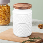 2 Pack Glass Tea Canisters with Wood Lids, 1800ml Food Storage Jars - Image 5