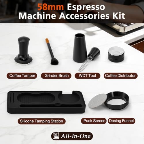 58mm Espresso Accessories Kit with Silicone Tamping Station, 7PCS - Image 2