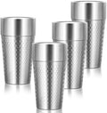 Stainless Cups, 19 oz Double Wall Insulated Tumbler, 4 Pack Unbreakable Stackable Water Tumblers Insulated Metal Cup Premium Drinking Glasses for Travel Camping Home Outdoor Office by Offiper