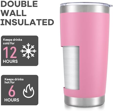 20 oz Tumbler with Lid Stainless Steel Insulated Tumblers Bulk Cups Mug - Image 3