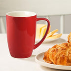 homEdge Porcelain Mug Set, 16 Ounces Cup for Tea, Latte, Mocha, Hot Chocolate, Set of 6, Red - Image 3