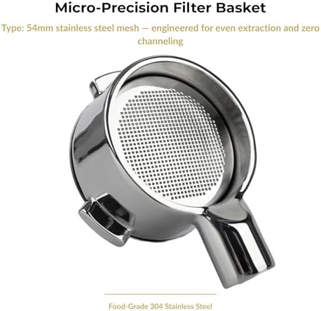 54mm Bottomless Portafilter for Breville — 3 Ear Naked Espresso Portafilter, Fits Barista Express, Bambino, Barista Pro & Touch | 304 Stainless Steel | 2-Cup Filter Basket Included - Image 2