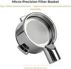 54mm Bottomless Portafilter for Breville — 3 Ear Naked Espresso Portafilter, Fits Barista Express, Bambino, Barista Pro & Touch | 304 Stainless Steel | 2-Cup Filter Basket Included - Image 2
