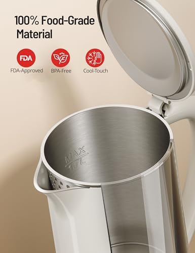 Paris Rhône Electric Kettle, Tea Kettle with 6 Temperature Settings, 1.7L Cordless Hot Water Boiler Heater, Strix Thermostat, Touch Control, Auto-Shutoff/Boil-Dry Protection, Keep Warm, LED Indicator - Image 5