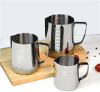 Milk Frother Cup Stainless Steel Coffee Milk Frothing Pitcher Stainless Steel Long Handle Eagle Spout Jug for DIY Latte Cappuccino Art Making(600ml) - Image 4