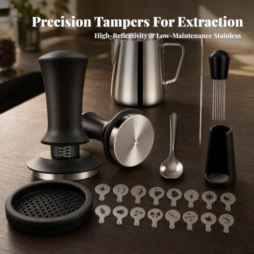 Food-Edible Coffee Tamper Set with Mat, 58MM 22-Piece SET - Image 3