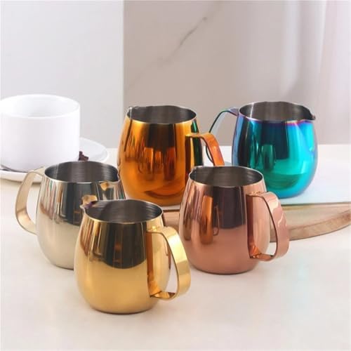 Milk Frother Cup Stainless Steel 10oz Stainless Steel Milk Frothing Pitcher – 300ml Precision Spout for Latte Art(300ml-iridescent) - Image 6
