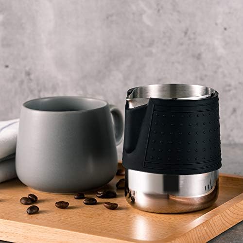 Stainless Steel Milk Frothing Pitcher, 20oz/600ml - Barista Milk Jug with Silicone Grip Pads for Coffee, Cappuccino, Latte Art - Image 6