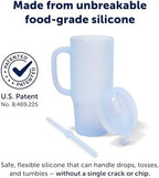 Silipint 32oz Silicone Tumbler with Handle, Flip Lid and Straw – BPA-Free, Non-Toxic, Freezer, Microwave, Dishwasher Safe Tumbler – Perfect for Tea, Cold Water, Smoothies (Icicle) Pack of 1 - Image 3