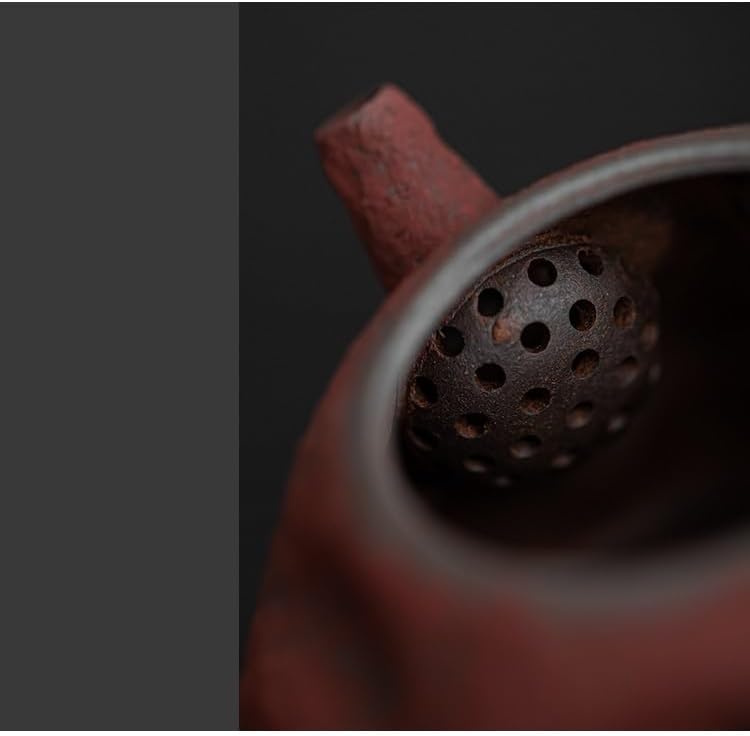 Tea Pot Red Old Rock Mud Teapot Household Retro Stoneware Teapot Single Pottery Anti-scalding Hand-clawed Pot Teapot for Infuser - Image 3