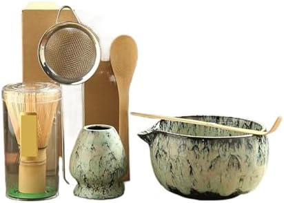 6PCS Matcha Tea Set Whisk Teaspoon Sets Bowl Holder For Tea-Making Tools(Light cyan 6pcs) by Unknown
