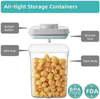 Ankou Airtight Container Set (1000ml 4 Pcs) Stackable One Press Openning Food Containers for Snacks Sugar Salt Herbs Spices Coffee Bean Formula Popcorn BPA-Free Tight Seal - Clear (1.0 QT * 4) - Image 5